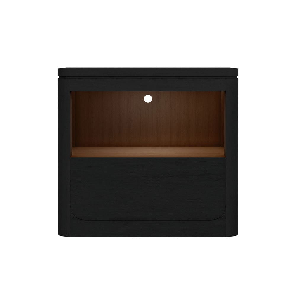 Picket House Furnishings -  Camelot Nightstand with USB and LED in Black - B-16860-8-NS view 2