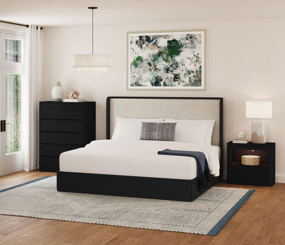 Picket House Furnishings -  Camelot Queen UPH 3PC Bedroom Set in Black - B-16860-8-QB-3PC view 5
