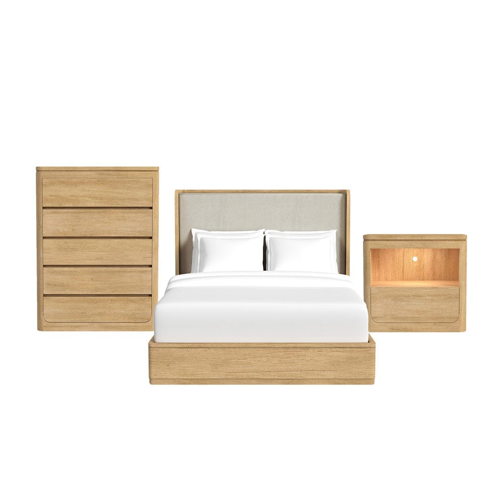 Picket House Furnishings -  Camelot Queen UPH 3PC Bedroom Set in Natural - B-16860-6-QB-3PC view 1