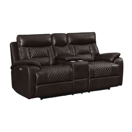 Picket House Furnishings - Campo Power Motion Loveseat with Power Motion Head Recliner & Console in Pebble Brown - U-4760-8200-285PP veiw 1
