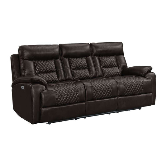 Picket House Furnishings - Campo Power Motion Sofa with Power Motion Head Recliner in Pebble Brown - U-4760-8200-305PP veiw 1