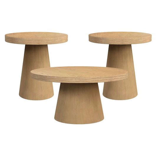 Picket House Furnishings -  Canal 3PC Occasional Table Set in Natural-Coffee Table & Two End Tables - T-1710-5-3PC view 1
