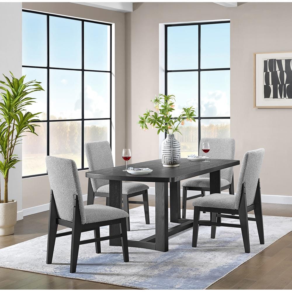 Picket House Furnishings - Canal 5PC Standard Height Dining Set in Black-Rectangular Table and Four Chairs - D-1710-8-DT2-5PC veiw 1