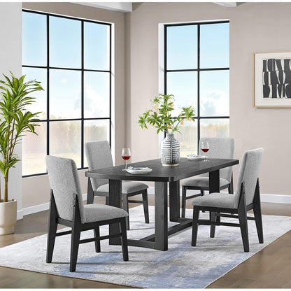 Picket House Furnishings - Canal 5PC Standard Height Dining Set in Black-Rectangular Table and Four Chairs - D-1710-8-DT2-5PC veiw 1