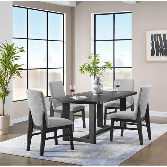 Picket House Furnishings - Canal 5PC Standard Height Dining Set in Black-Rectangular Table and Four Chairs - D-1710-8-DT2-5PC veiw 1