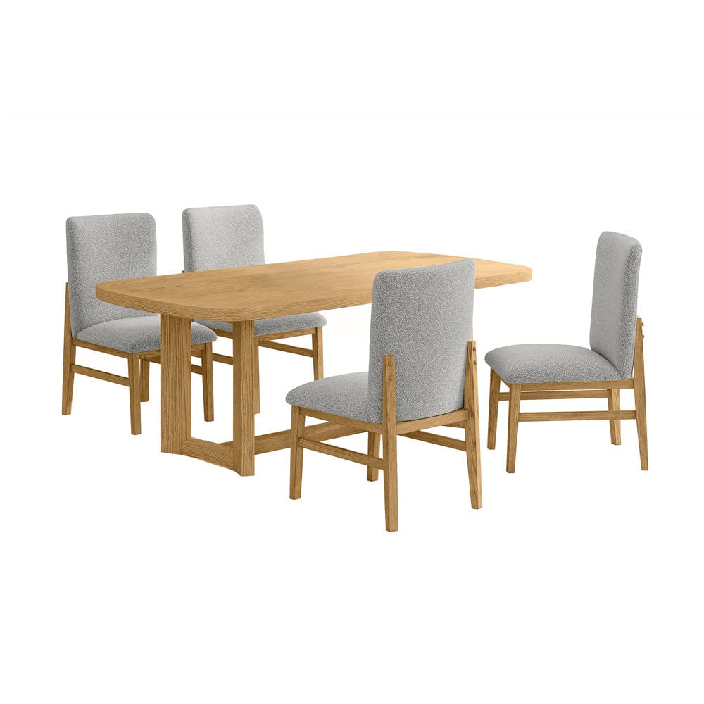 Picket House Furnishings -  Canal 5PC Standard Height Dining Set in Natural-Rectangular Table and Four Chairs - D-1710-5-DT2-5PC view 1