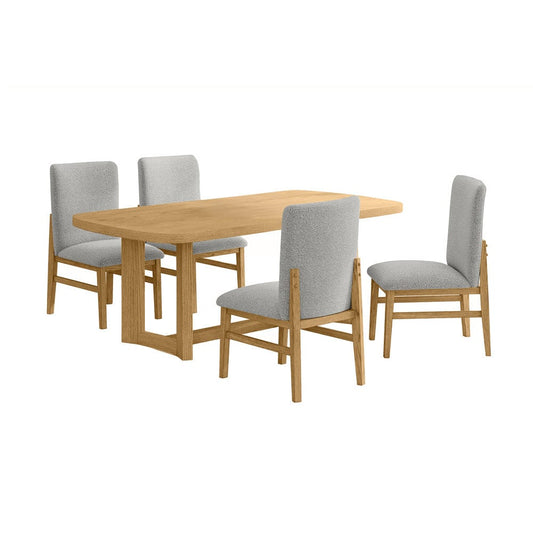Picket House Furnishings -  Canal 5PC Standard Height Dining Set in Natural-Rectangular Table and Four Chairs - D-1710-5-DT2-5PC view 1