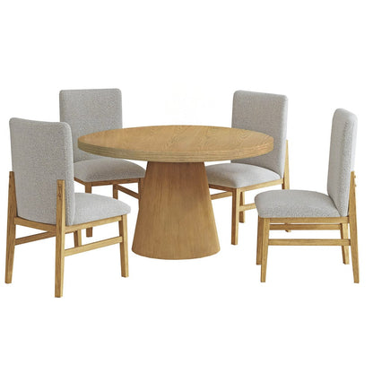 Picket House Furnishings -  Canal 5PC Standard Height Dining Set in Natural-Table and Four Chairs - D-1710-5-DT-5PC view 1