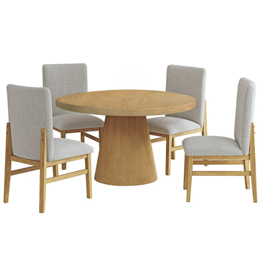 Picket House Furnishings -  Canal 5PC Standard Height Dining Set in Natural-Table and Four Chairs - D-1710-5-DT-5PC view 1