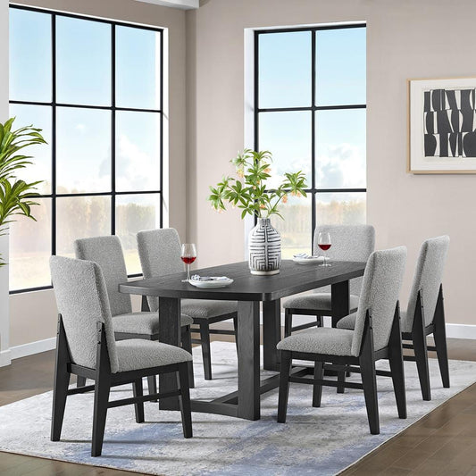 Picket House Furnishings - Canal 7PC Standard Height Dining Set in Black-Rectangular Table and Six Chairs - D-1710-8-DT2-7PC veiw 1