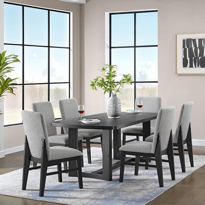 Picket House Furnishings - Canal 7PC Standard Height Dining Set in Black-Rectangular Table and Six Chairs - D-1710-8-DT2-7PC view 1