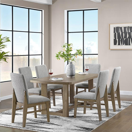 Picket House Furnishings - Canal 7PC Standard Height Dining Set in Grey-Rectangular Table and Six Chairs - D-1710-6-DT2-7PC veiw 1