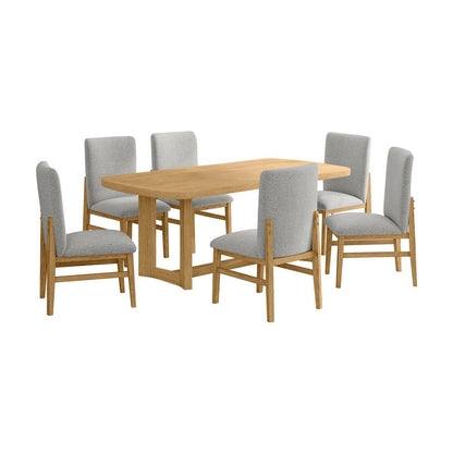 Picket House Furnishings -  Canal 7PC Standard Height Dining Set in Natural-Rectangular Table and Six Chairs - D-1710-5-DT2-7PC view 1