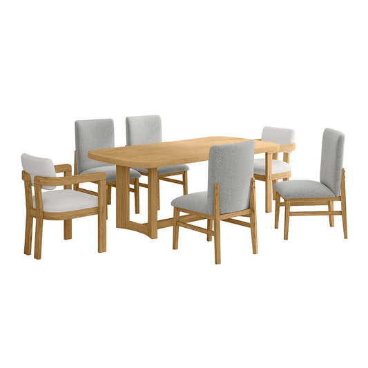 Picket House Furnishings -  Canal 7PC Standard Height Dining Set in Natural-Rectangular Table, Four Chairs and Two Arm Chairs - D-1710-5-DT2AC-7PC view 1