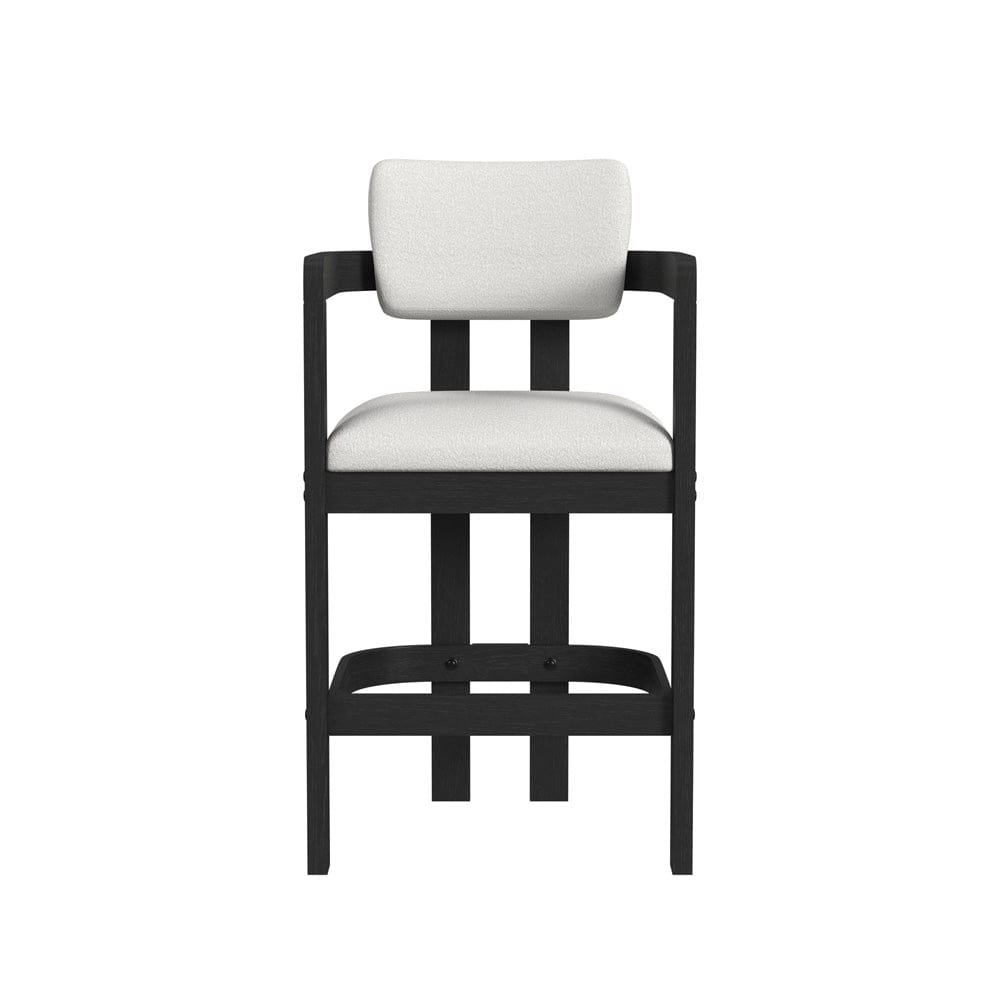 Picket House Furnishings -  Canal Arm Barstool with White Fabric in Black Set of 2 - D-1710-8-BST3 view 3
