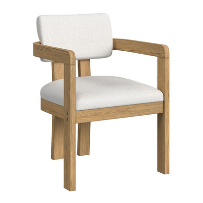 Picket House Furnishings -  Canal Arm Chair with Snow White Fabric in Natural Set of 2 - D-1710-5-AC3 view 2