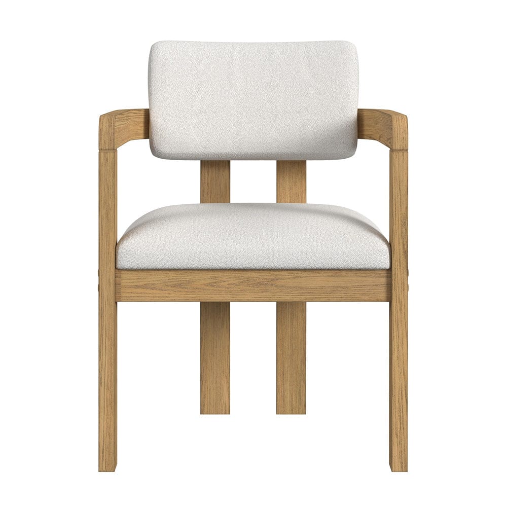 Picket House Furnishings -  Canal Arm Chair with Snow White Fabric in Natural Set of 2 - D-1710-5-AC3 view 3