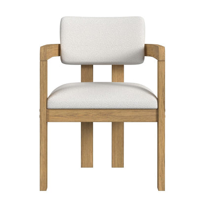 Picket House Furnishings -  Canal Arm Chair with Snow White Fabric in Natural Set of 2 - D-1710-5-AC3 view 3