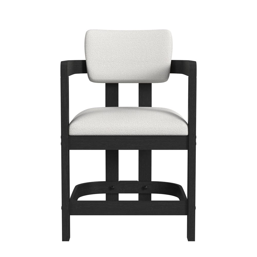 Picket House Furnishings -  Canal Arm Counter Stool with White Fabric in Black Set of 2 - D-1710-8-CST3 view 3