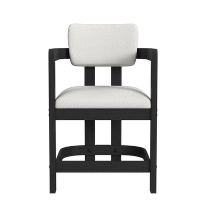 Picket House Furnishings -  Canal Arm Counter Stool with White Fabric in Black Set of 2 - D-1710-8-CST3 view 3