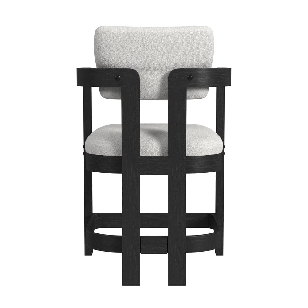 Picket House Furnishings -  Canal Arm Counter Stool with White Fabric in Black Set of 2 - D-1710-8-CST3 view 5