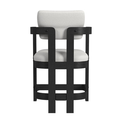Picket House Furnishings -  Canal Arm Counter Stool with White Fabric in Black Set of 2 - D-1710-8-CST3 view 5