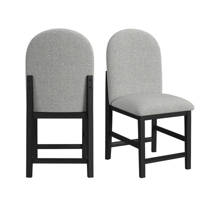 Picket House Furnishings -  Canal  Round Back Counter Stool with Grey Fabric in Black Set of 2 - D-1710-8-CST2 view 1