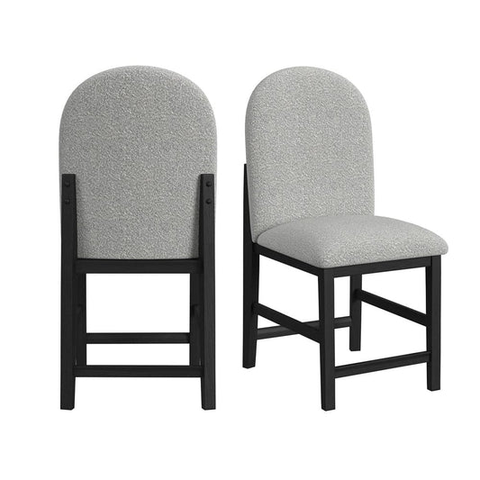 Picket House Furnishings -  Canal  Round Back Counter Stool with Grey Fabric in Black Set of 2 - D-1710-8-CST2 view 1