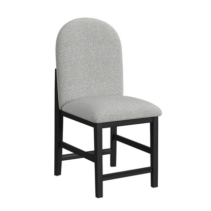 Picket House Furnishings -  Canal  Round Back Counter Stool with Grey Fabric in Black Set of 2 - D-1710-8-CST2 view 2