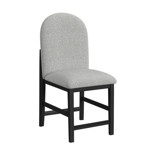 Picket House Furnishings -  Canal  Round Back Counter Stool with Grey Fabric in Black Set of 2 - D-1710-8-CST2 view 2