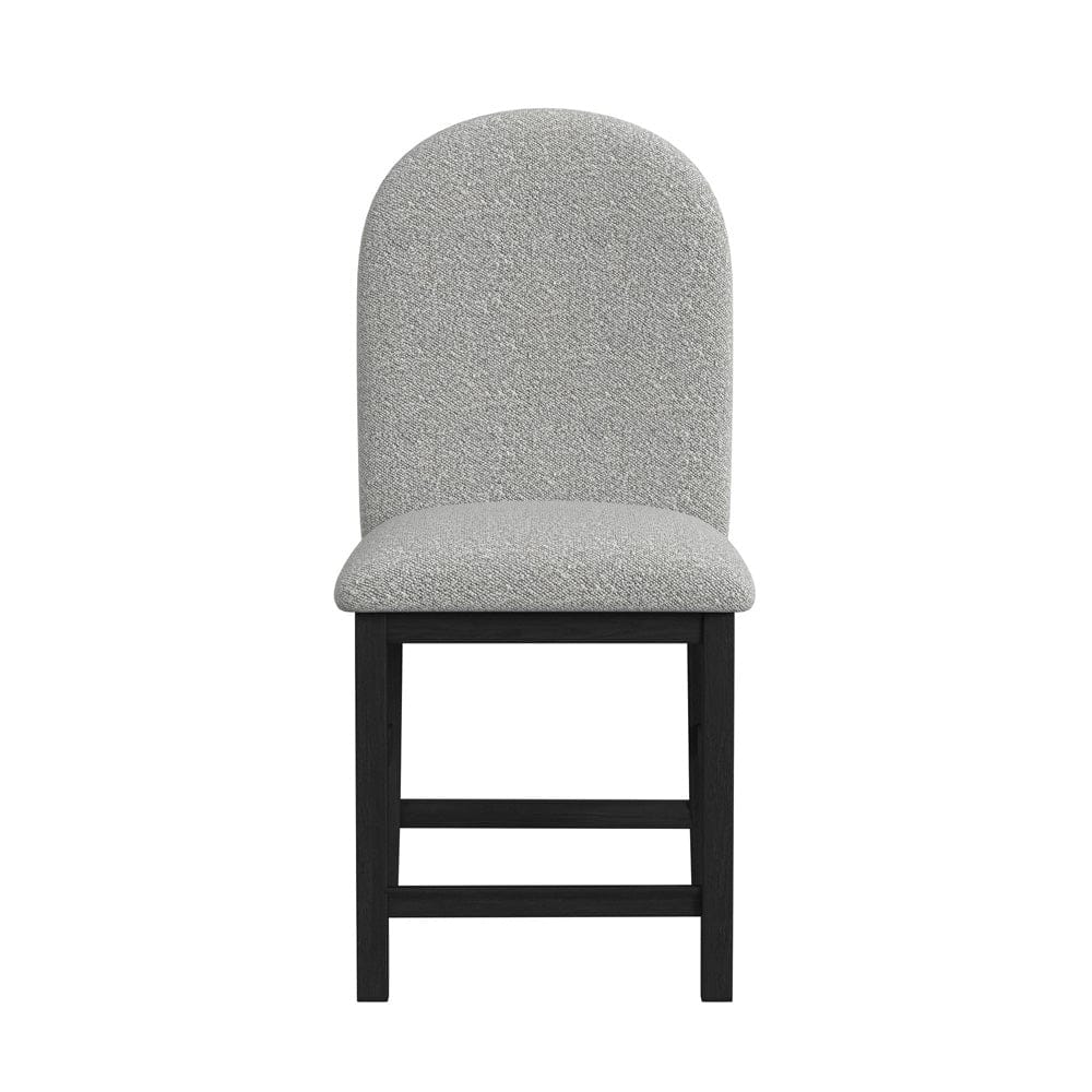 Picket House Furnishings -  Canal  Round Back Counter Stool with Grey Fabric in Black Set of 2 - D-1710-8-CST2 view 3