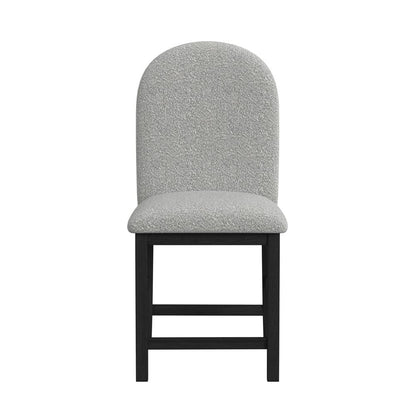 Picket House Furnishings -  Canal  Round Back Counter Stool with Grey Fabric in Black Set of 2 - D-1710-8-CST2 view 3