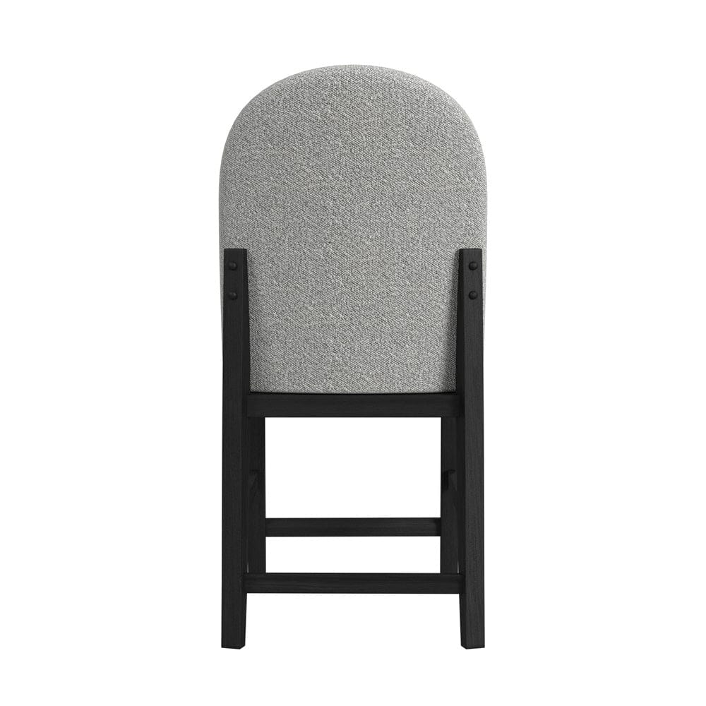 Picket House Furnishings -  Canal  Round Back Counter Stool with Grey Fabric in Black Set of 2 - D-1710-8-CST2 view 4