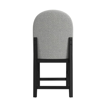 Picket House Furnishings -  Canal  Round Back Counter Stool with Grey Fabric in Black Set of 2 - D-1710-8-CST2 view 4
