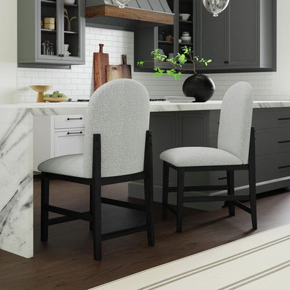 Picket House Furnishings -  Canal  Round Back Counter Stool with Grey Fabric in Black Set of 2 - D-1710-8-CST2 view 7