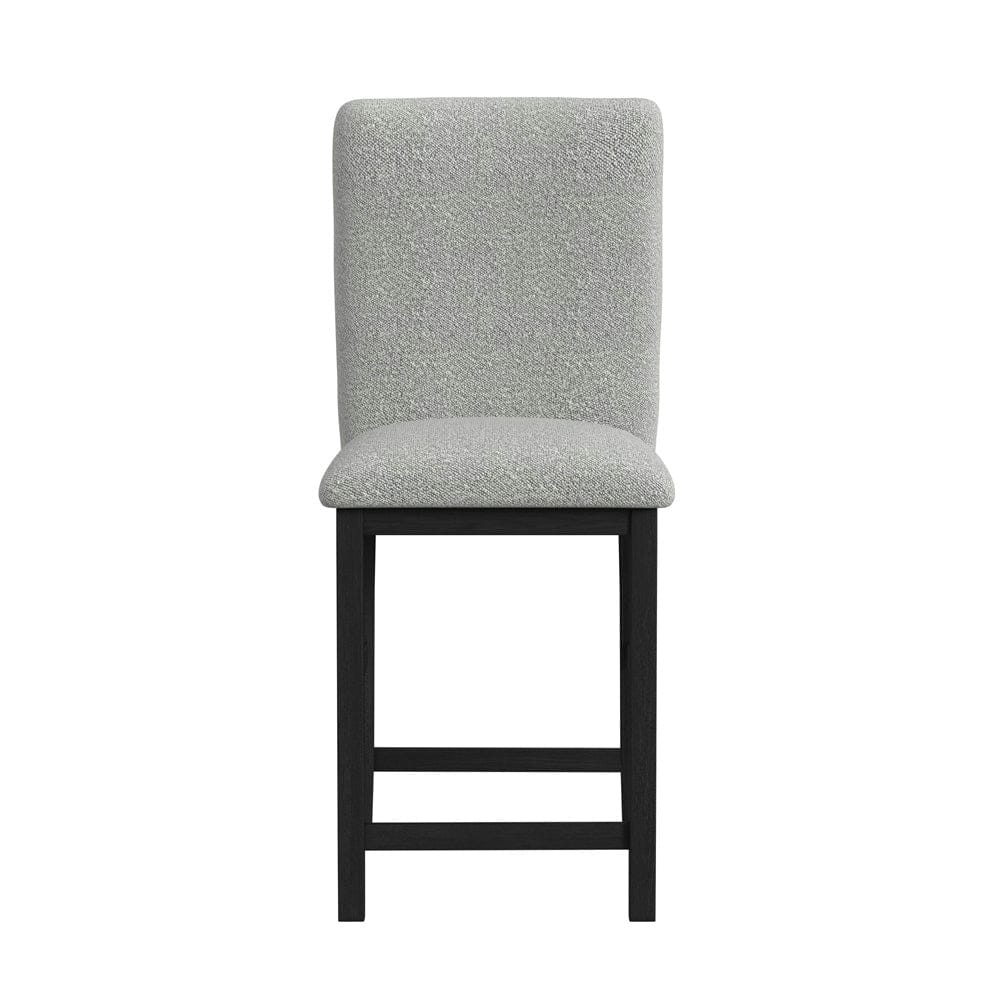 Picket House Furnishings -  Canal Square Back Barstool with Grey Fabric in Black Set of 2 - D-1710-8-BST1 view 3