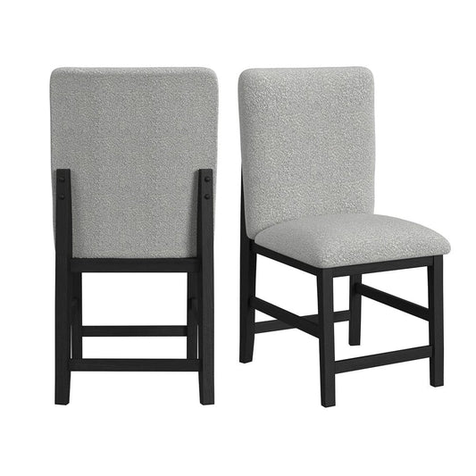 Picket House Furnishings -  Canal Square Back Counter Stool with Grey Fabric in Black Set of 2 - D-1710-8-CST1 view 1