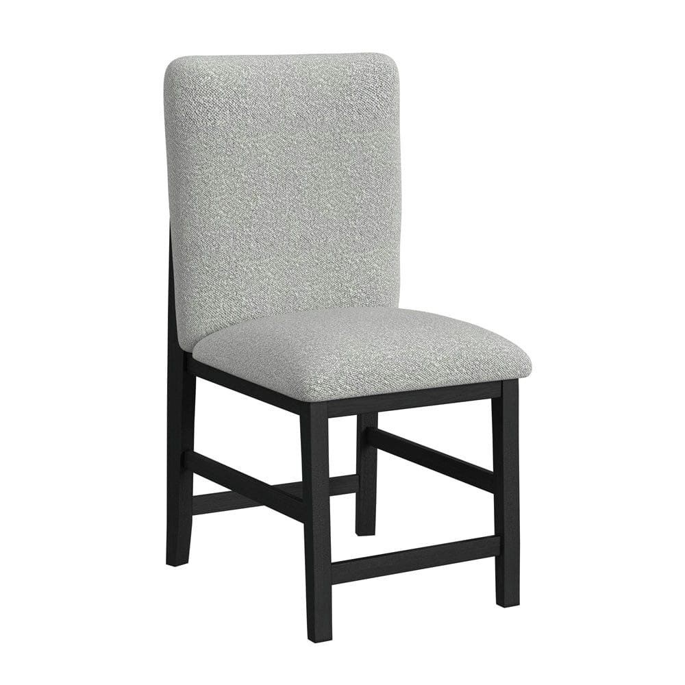 Picket House Furnishings -  Canal Square Back Counter Stool with Grey Fabric in Black Set of 2 - D-1710-8-CST1 view 2