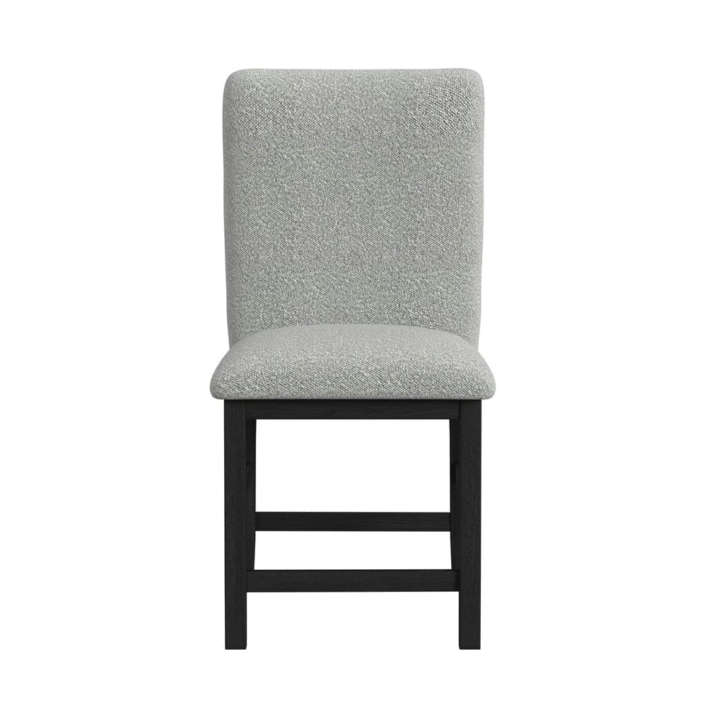 Picket House Furnishings -  Canal Square Back Counter Stool with Grey Fabric in Black Set of 2 - D-1710-8-CST1 view 3