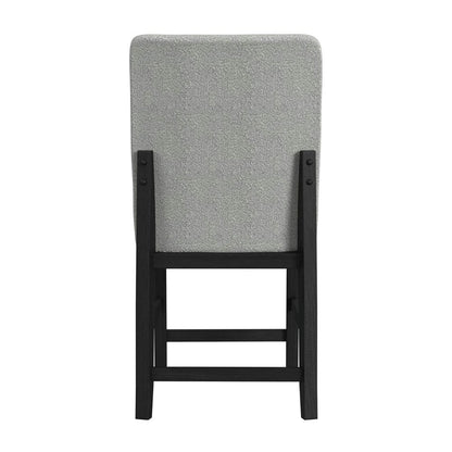 Picket House Furnishings -  Canal Square Back Counter Stool with Grey Fabric in Black Set of 2 - D-1710-8-CST1 view 4