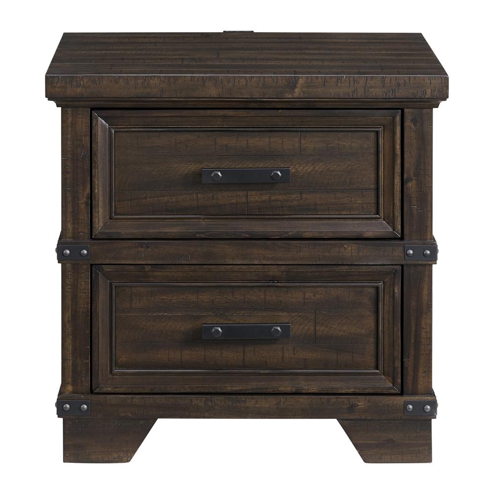Picket House Furnishings - Canyon Ridge 2-Drawer Nightstand with USB in Charcoal - B-13010-8-NS veiw 2