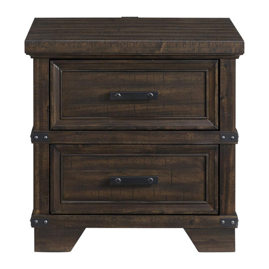 Picket House Furnishings - Canyon Ridge 2-Drawer Nightstand with USB in Charcoal - B-13010-8-NS veiw 2