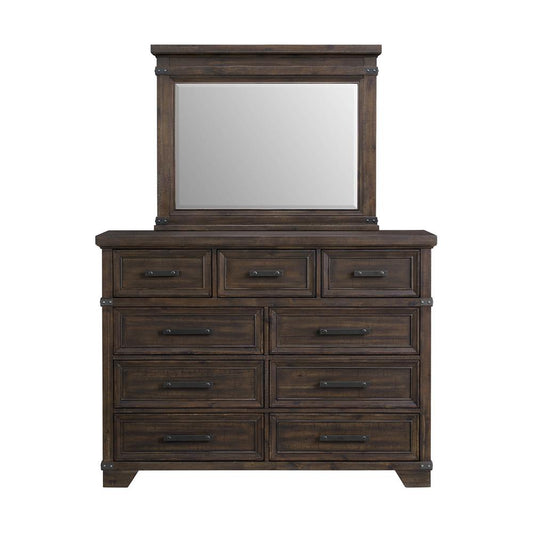 Picket House Furnishings - Canyon Ridge Dresser and Mirror Set in Charcoal - B-13010-8-DRMR veiw 2