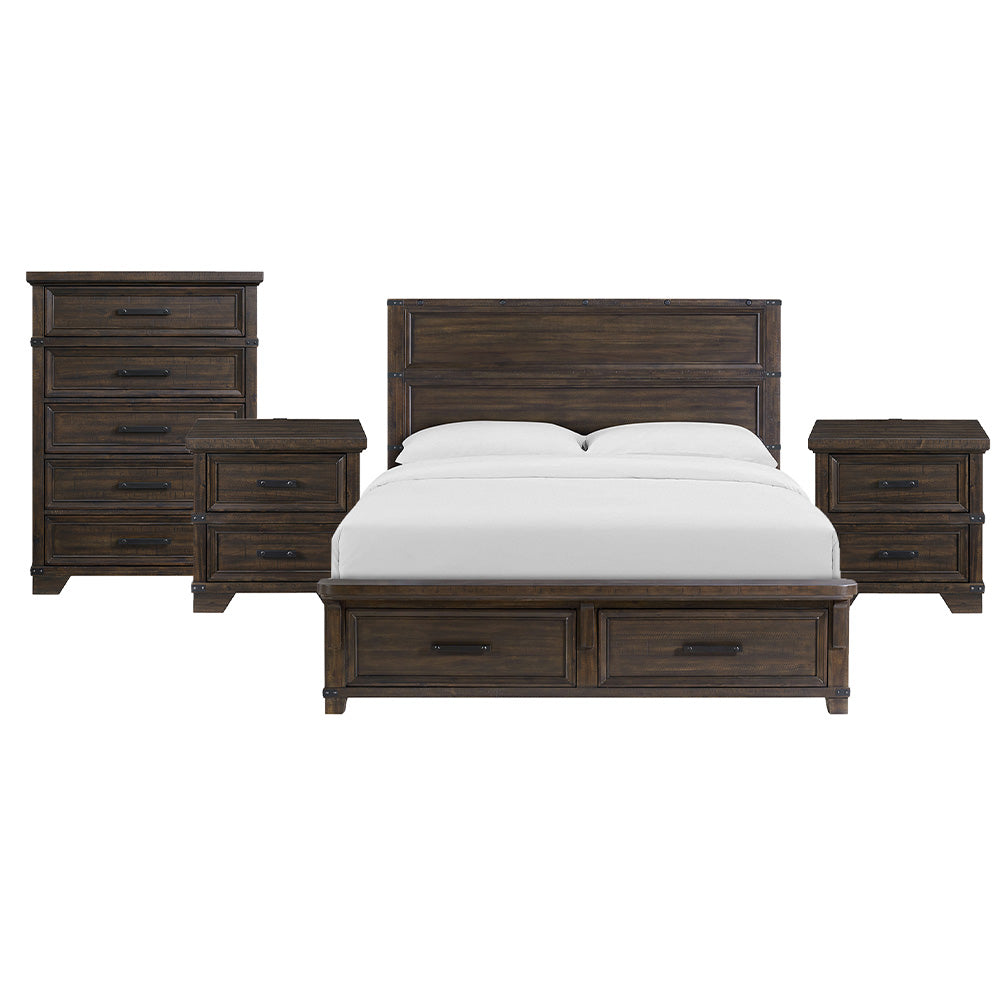 Picket House Furnishings - Canyon Ridge King Storage 4PC Bedroom Set in Charcoal - B-13010-8-KSB-NSCH view 1