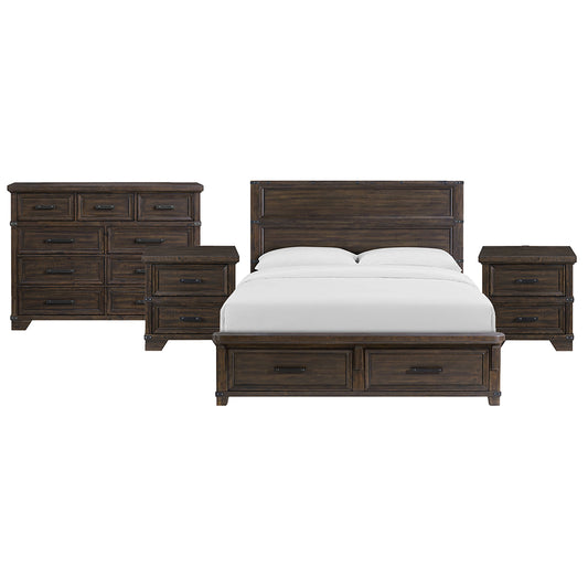 Picket House Furnishings - Canyon Ridge King Storage 4PC Bedroom Set in Charcoal - B-13010-8-KSB-NSDR view 1
