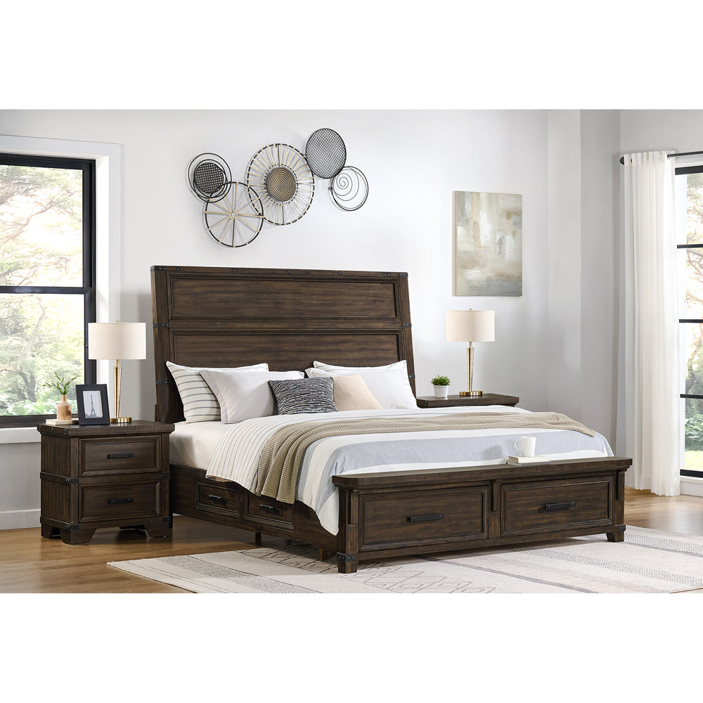 Picket House Furnishings - Canyon Ridge Queen Storage 3PC Bedroom Set in Charcoal - B-13010-8-QSB-NS2 view 3