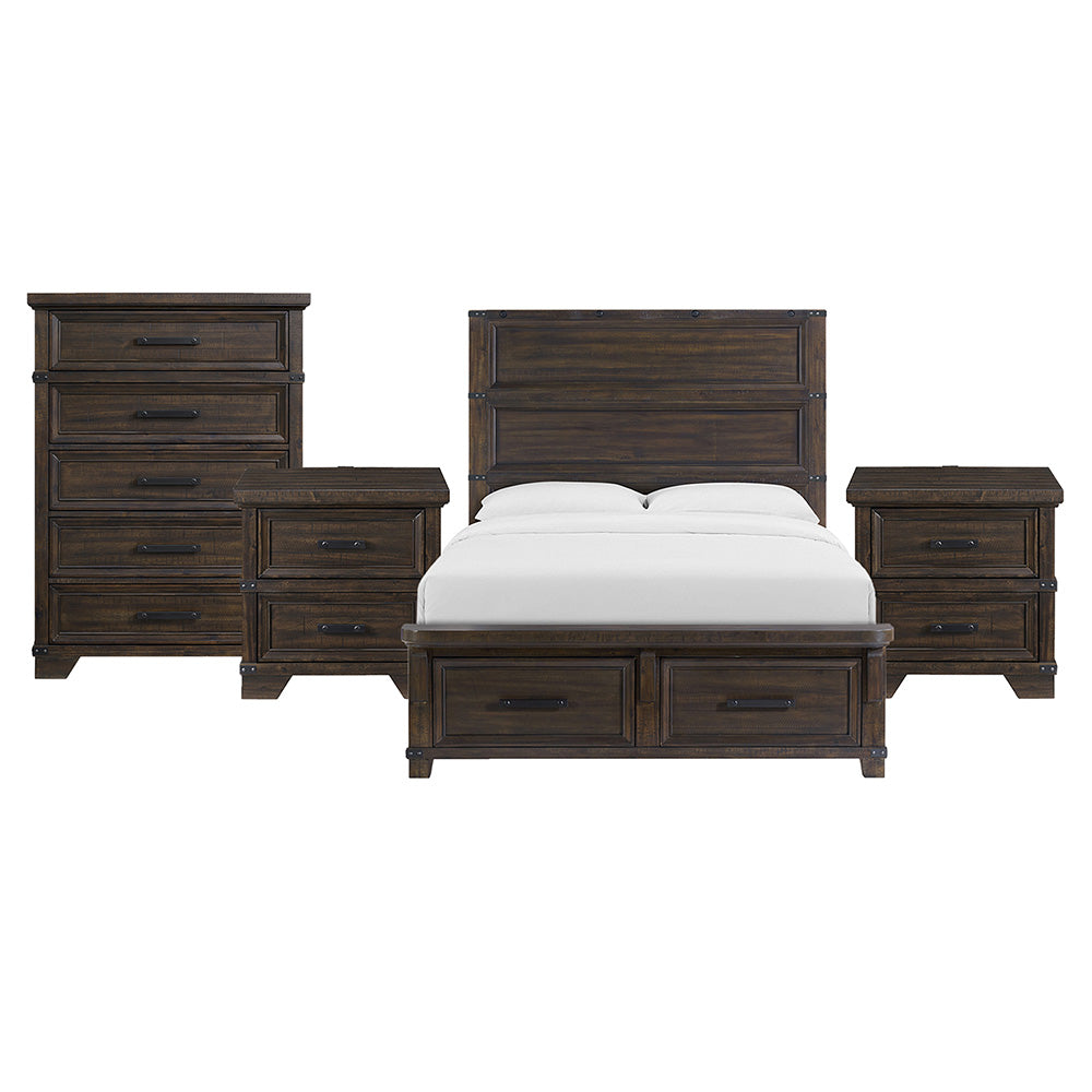 Picket House Furnishings - Canyon Ridge Queen Storage 4PC Bedroom Set in Charcoal - B-13010-8-QSB-NSCH view 1