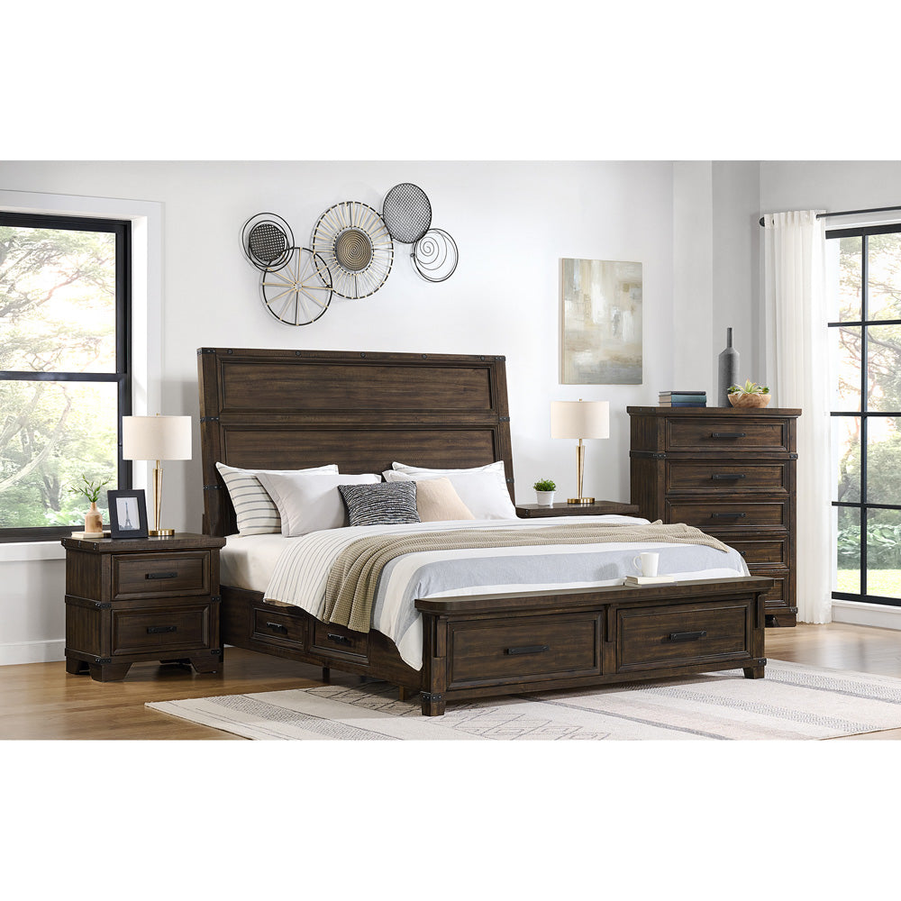 Picket House Furnishings - Canyon Ridge Queen Storage 4PC Bedroom Set in Charcoal - B-13010-8-QSB-NSCH view 3