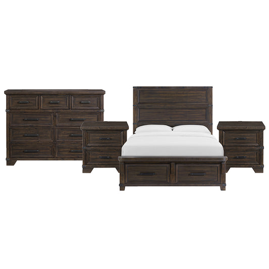 Picket House Furnishings - Canyon Ridge Queen Storage 4PC Bedroom Set in Charcoal - B-13010-8-QSB-NSDR view 1