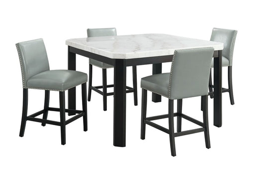 Picket House Furnishings - Celine 5PC Square Counter Dining Set- Table & Four Grey Side Chairs - CFC700SGY5PC veiw 1